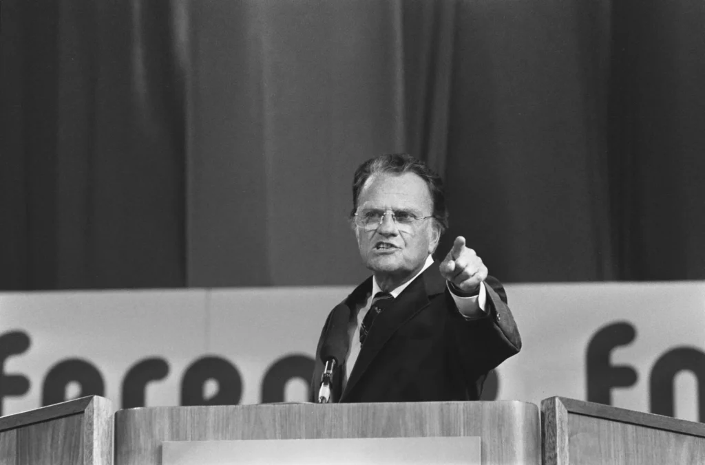 Billy Graham at a crusade